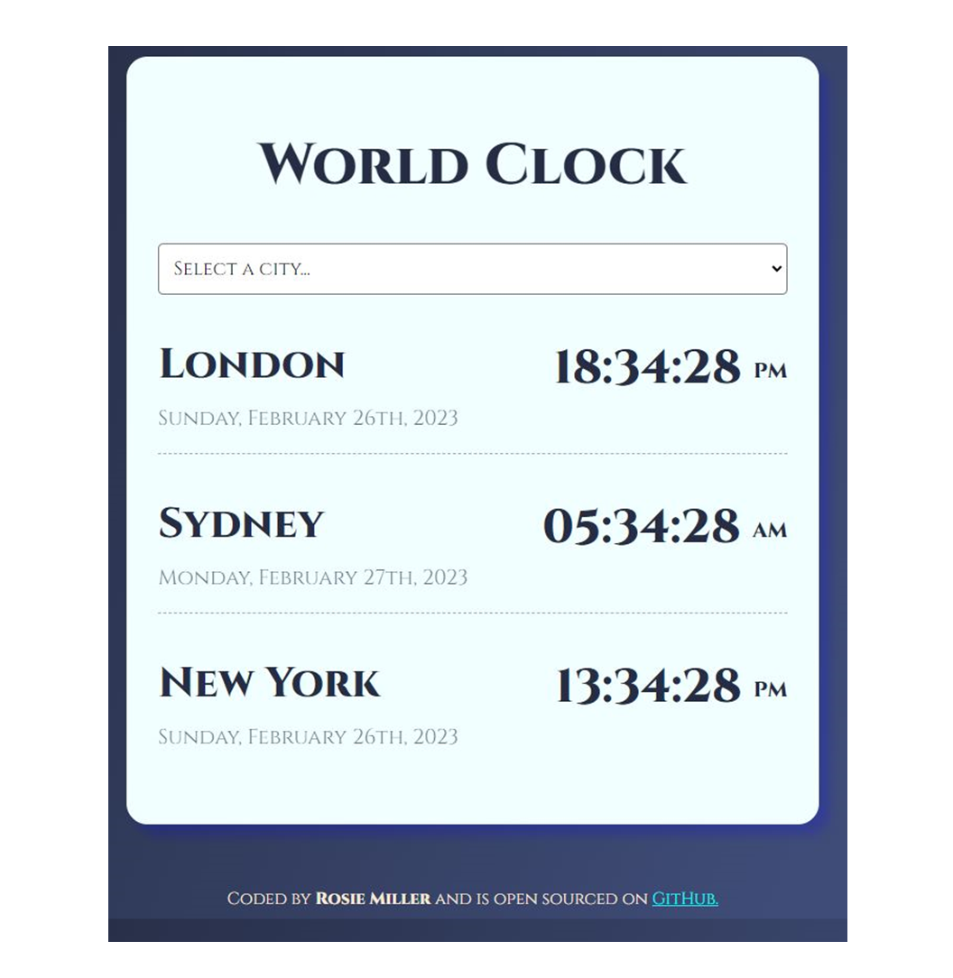 world clock website homepage